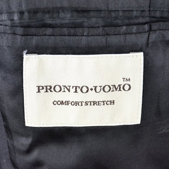 Pronto Uomo 42R Sport Coat Blazer Suit Jacket Blac - Picture 8 of 8